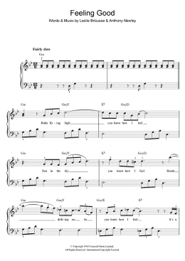 page one of Feeling Good (Beginner Piano)