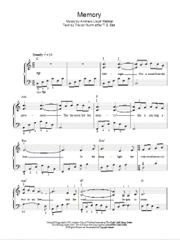 page one of Memory (from Cats) (Easy Piano)