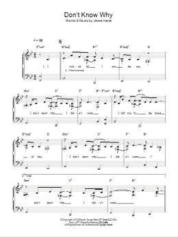 page one of Don't Know Why (Easy Piano)