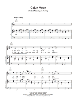 page one of Cajun Moon (Piano, Vocal & Guitar Chords)