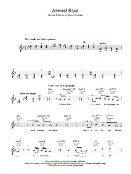 page one of Almost Blue (Lead Sheet / Fake Book)