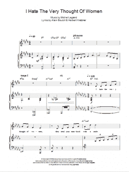 page one of I Hate The Very Thought Of Women (Piano, Vocal & Guitar Chords)