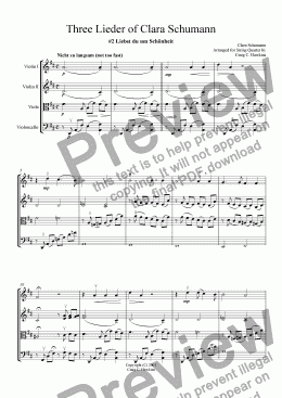 page one of Three Lieder of Clara Schumann: No. 2 "Liebst du um Schönheit"