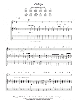 page one of Vertigo (Guitar Tab)