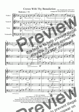 page one of Crown With Thy Benediction (for String Quartet)