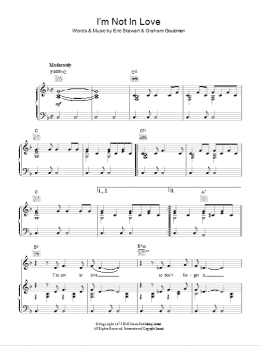 page one of I'm Not In Love (Piano, Vocal & Guitar Chords)