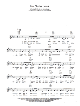 page one of I'm Outta Love (Lead Sheet / Fake Book)