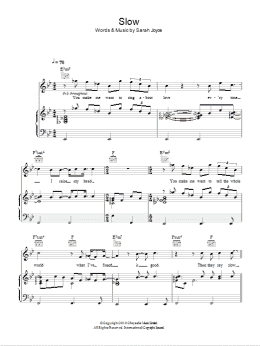 page one of Slow (Piano, Vocal & Guitar Chords)
