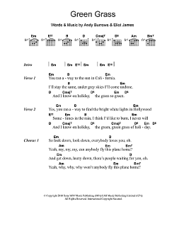 page one of Green Grass (Guitar Chords/Lyrics)