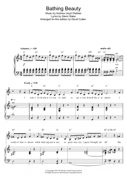 page one of Bathing Beauty (from Love Never Dies) (Piano, Vocal & Guitar Chords)