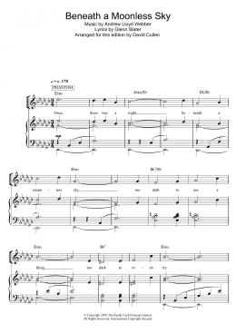 page one of Beneath A Moonless Sky (from Love Never Dies) (Piano, Vocal & Guitar Chords)