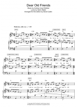 page one of Dear Old Friend (from Love Never Dies) (Piano, Vocal & Guitar Chords)