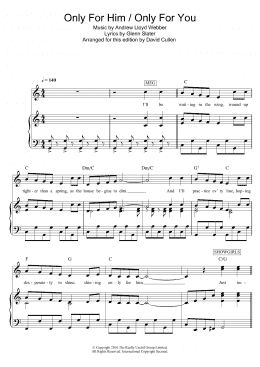 page one of Only For Him/Only For You (from Love Never Dies) (Piano, Vocal & Guitar Chords)