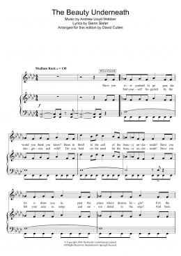 page one of The Beauty Underneath (from Love Never Dies) (Piano, Vocal & Guitar Chords)