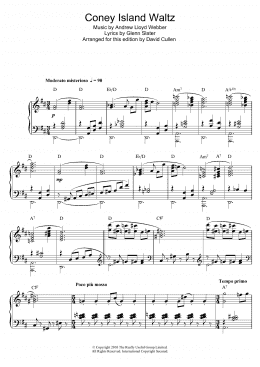 page one of The Coney Island Waltz (from Love Never Dies) (Piano Solo)