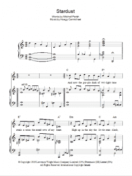 page one of Stardust (Piano, Vocal & Guitar Chords)