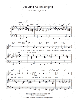 page one of As Long As I'm Singing (Piano, Vocal & Guitar Chords)