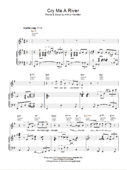 page one of Cry Me A River (Piano, Vocal & Guitar Chords)