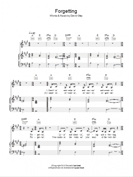 page one of Forgetting (Piano, Vocal & Guitar Chords)