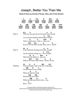 page one of Joseph, Better You Than Me (Guitar Chords/Lyrics)