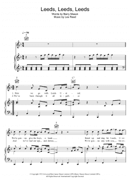 page one of Leeds, Leeds, Leeds (Marching On Together) (Piano, Vocal & Guitar Chords)