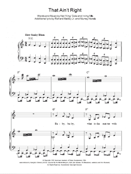 page one of That Ain't Right (Piano, Vocal & Guitar Chords)