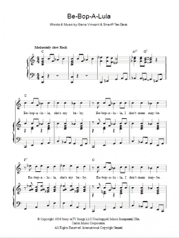page one of Be-Bop-A-Lula (Piano, Vocal & Guitar Chords)