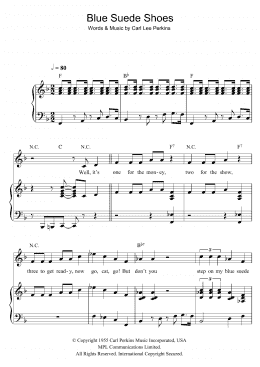 page one of Blue Suede Shoes (Piano, Vocal & Guitar Chords)