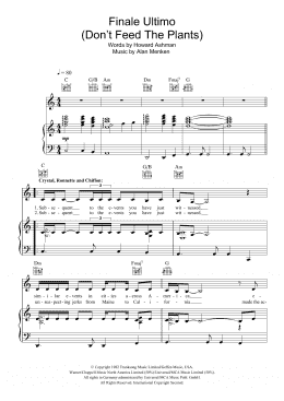 page one of Finale Ultimo (Don't Feed The Plants) (Piano, Vocal & Guitar Chords)