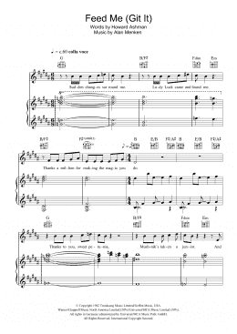 page one of Feed Me (from Little Shop of Horrors) (Piano, Vocal & Guitar Chords)