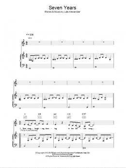 page one of Seven Years (Piano, Vocal & Guitar Chords)