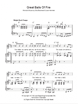 page one of Great Balls Of Fire (Piano, Vocal & Guitar Chords)
