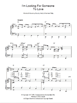 page one of I'm Lookin' For Someone To Love (Piano, Vocal & Guitar Chords)
