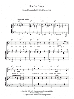 page one of It's So Easy (Piano, Vocal & Guitar Chords)