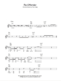 page one of Re-offender (Lead Sheet / Fake Book)