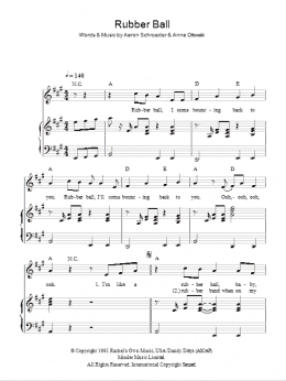 page one of Rubber Ball (Piano, Vocal & Guitar Chords)