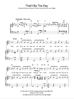 page one of That'll Be The Day (Piano, Vocal & Guitar Chords)