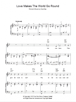 page one of Love Makes The World Go Round (Piano, Vocal & Guitar Chords)