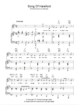 page one of Song Of Hareford (Piano, Vocal & Guitar Chords)