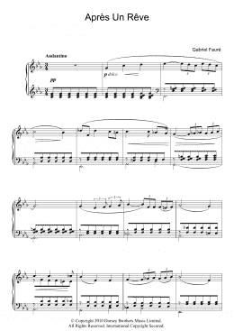 page one of Apres Un Reve, Op.7, No.1 (Piano Solo)
