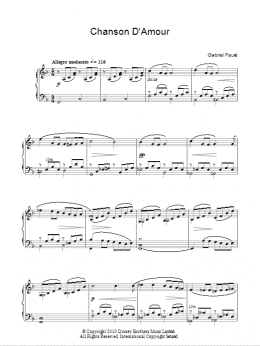 page one of Chanson D'Amour (Piano Solo)