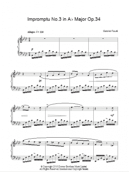 page one of Impromptu No. 3 In A Flat (Piano Solo)