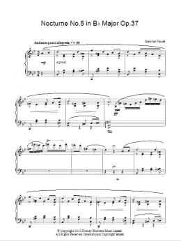 page one of Nocturne No. 5 In B Flat Major, Op. 37 (Piano Solo)