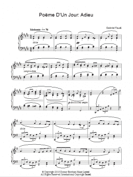 page one of Poeme D'un Jour, Op. 21 (Piano Solo)
