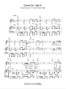 page one of Come On, Get In (Piano, Vocal & Guitar Chords)
