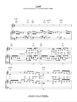 page one of Lost (Piano, Vocal & Guitar Chords)