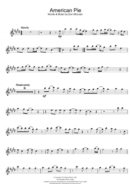 page one of American Pie (Alto Sax Solo)