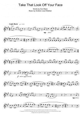 page one of Take That Look Off Your Face (from Tell Me On A Sunday) (Alto Sax Solo)