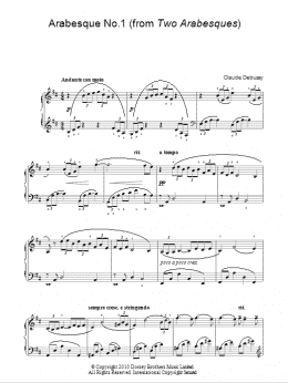 page one of Arabesque No. 1 (Easy Piano)