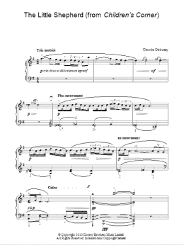 page one of The Little Shepherd (from Children's Corner) (Easy Piano)